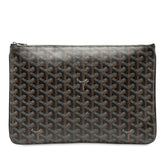 ゴヤール セナMM クラッチバッグ ブラウン ホワイト PVC レディース GOYARD 【中古】