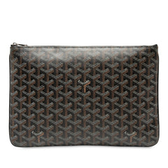 ゴヤール セナMM クラッチバッグ ブラウン ホワイト PVC レディース GOYARD 【中古】