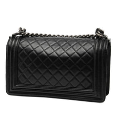 シャネル ボーイシャネル25 チェーンショルダーバッグ ブラック ラムスキン レディース CHANEL 【中古】