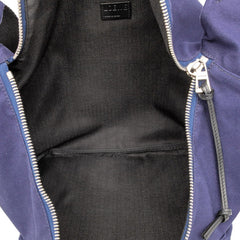 ロエベ アナグラムロゴ ウエストバッグ ボディバッグ バムバッグ ネイビー ブラック キャンバス レザー レディース LOEWE 【中古】