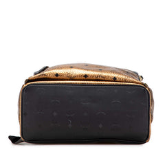 エム シー エム ヴィセトス デュアル スターク リュック バックパック ブラウン ブロンズ PVC レザー レディース MCM 【中古】