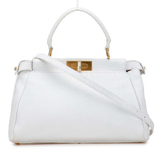 フェンディ セレリア ピーカブー ショルダーバッグ ハンドバッグ 2WAY 8BN211 ホワイト レザー レディース FENDI 【中古】
