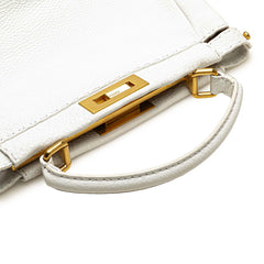 フェンディ セレリア ピーカブー ショルダーバッグ ハンドバッグ 2WAY 8BN211 ホワイト レザー レディース FENDI 【中古】