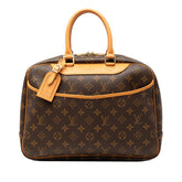 ルイ ヴィトン モノグラム ドーヴィル ハンドバッグ M47270 ブラウン PVC レザー レディース LOUIS VUITTON 【中古】