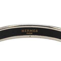 エルメス エマイユPM 馬車 ロゴ バングル シルバー ピンク メタル レディース HERMES 【中古】