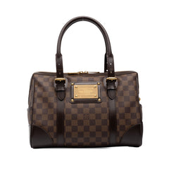 ルイ ヴィトン ダミエ バークレー ハンドバッグ ミニボストンバッグ N52000 ブラウン PVC レザー レディース LOUIS VUITTON 中古