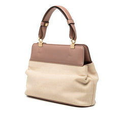 ブルガリ イザベラ ロッセリーニ ハンドバッグ ショルダーバッグ 2WAY パープル ベージュ レザー キャンバス レディース BVLGARI 【中古】
