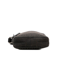 フェンディ ズッキーノ 斜め掛け ショルダーバッグ 8BT098 ブラウン ブラック キャンバス レザー レディース FENDI 【中古】