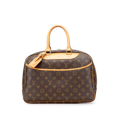 ルイ ヴィトン モノグラム ドーヴィル ハンドバッグ M47270 ブラウン PVC レザー レディース LOUIS VUITTON 【中古】