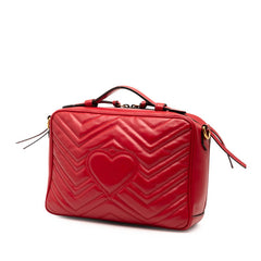 グッチ GGマーモント チェーン ショルダーバッグ 498100 レッド レザー レディース GUCCI 【中古】