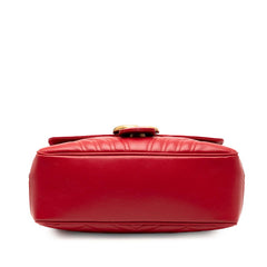 グッチ GGマーモント チェーン ショルダーバッグ 498100 レッド レザー レディース GUCCI 【中古】