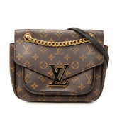 ルイ ヴィトン モノグラム パッシー チェーン ショルダーバッグ M45592 ブラウン PVC レザー レディース LOUIS VUITTON 【中古】