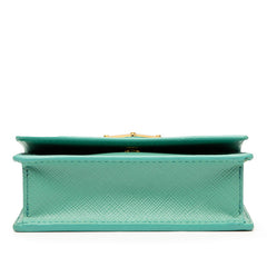 プラダ 三角ロゴプレート チェーン ミニショルダーポーチ ショルダーバッグ 1MR017 グリーン サフィアーノ レディース PRADA 【中古】