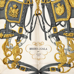 エルメス カレ90 BRIDES de GALA 式典用の馬勒 スカーフ 大判 ピンク マルチカラー シルク レディース HERMES 【中古】