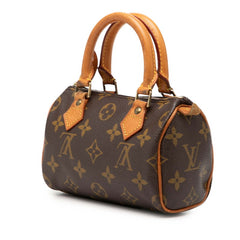 ルイ ヴィトン モノグラム ミニ スピーディ ハンドバッグ M41534 ブラウン PVC レザー レディース LOUIS VUITTON 【中古】