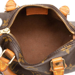 ルイ ヴィトン モノグラム ミニ スピーディ ハンドバッグ M41534 ブラウン PVC レザー レディース LOUIS VUITTON 【中古】