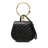 クロエ ナイル ブレスレットバッグ ハンドバッグ ショルダーバッグ 2WAY ブラック ゴールド レザー メッキ レディース Chloe 中古
