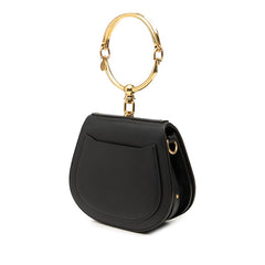 クロエ ナイル ブレスレットバッグ ハンドバッグ ショルダーバッグ 2WAY ブラック ゴールド レザー メッキ レディース Chloe 中古