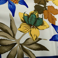 エルメス カレ90 Fleurs d'Hellade ヘラスの花 スカーフ ホワイト ブルー マルチカラー シルク レディース HERMES 中古