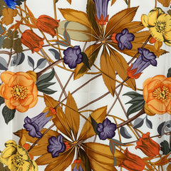 エルメス カレ90 Fleurs d'Hellade ヘラスの花 スカーフ ホワイト ブルー マルチカラー シルク レディース HERMES 中古