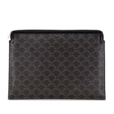 セリーヌ トリオンフ クラッチバッグ セカンドバッグ ブラック ブラウン PVC レザー レディース CELINE 【中古】