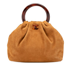 シャネル ココマーク ハンドバッグ ブラウン スウェード プラスチック レディース CHANEL 【中古】