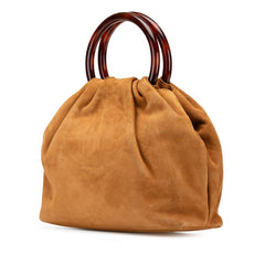 シャネル ココマーク ハンドバッグ ブラウン スウェード プラスチック レディース CHANEL 【中古】