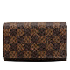 ルイ ヴィトン ダミエ ポルトフォイユ トレゾール 二つ折り財布 N61736 ブラウン PVC レザー レディース LOUIS VUITTON 【中古】