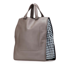 ボッテガヴェネタ イントレチャート トートバッグ ハンドバッグ グレー ブラック レザー レディース BOTTEGAVENETA 【中古】