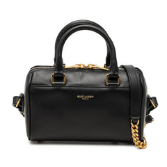 サンローラン ベイビーダッフル ミニ チェーン ハンドバッグ ショルダーバッグ 2WAY ブラック レザー レディース SAINT LAURENT 【中古】