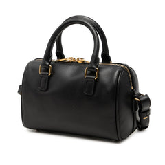 サンローラン ベイビーダッフル ミニ チェーン ハンドバッグ ショルダーバッグ 2WAY ブラック レザー レディース SAINT LAURENT 【中古】