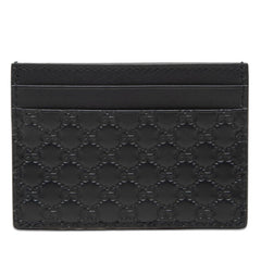 グッチ マイクログッチシマ カードケース 262837 ネイビー レザー レディース GUCCI 【中古】