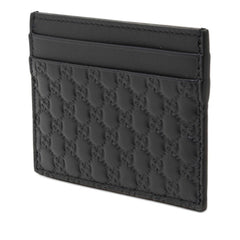 グッチ マイクログッチシマ カードケース 262837 ネイビー レザー レディース GUCCI 【中古】