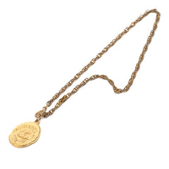 シャネル ココマーク コインモチーフ チェーン ペンダント ネックレス ゴールド メッキ レディース CHANEL 【中古】