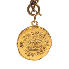 シャネル ココマーク コインモチーフ チェーン ペンダント ネックレス ゴールド メッキ レディース CHANEL 【中古】
