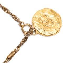 シャネル ココマーク コインモチーフ チェーン ペンダント ネックレス ゴールド メッキ レディース CHANEL 【中古】