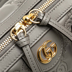 グッチ GGマトラッセ キルティング ミニボストンバッグ ショルダーバッグ 2WAY 702251 グレー レザー レディース GUCCI 【中古】