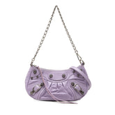 バレンシアガ ルカゴール ミニ チェーン ハンドバッグ ショルダーバッグ 2WAY 695814 パープル レザー レディース BALENCIAGA 【中古】