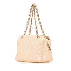 シャネル マトラッセ ココマーク チェーン ハンドバッグ ワンショルダーバッグ ベージュ キャビアスキン レディース CHANEL 【中古】