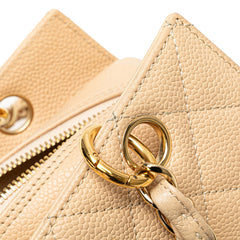 シャネル マトラッセ ココマーク チェーン ハンドバッグ ワンショルダーバッグ ベージュ キャビアスキン レディース CHANEL 【中古】