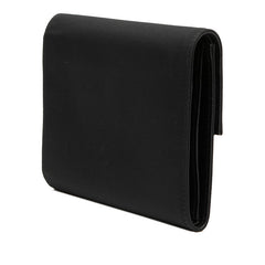 プラダ 三角ロゴプレート 三つ折り財布 M170 ネロ ブラック ナイロン レザー レディース PRADA 【中古】