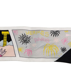 エルメス ツイリー Factory Suite ファクトリースーツ スカーフ ホワイト ピンク マルチカラー シルク レディース HERMES 【中古】