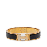 エルメス クリックH PM バングル ブレスレット ゴールド エナメル メッキ GP レディース HERMES 【中古】
