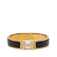 エルメス クリックH PM バングル ブレスレット ゴールド エナメル メッキ GP レディース HERMES 【中古】