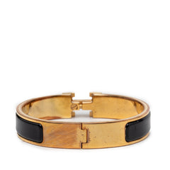 エルメス クリックH PM バングル ブレスレット ゴールド エナメル メッキ GP レディース HERMES 【中古】