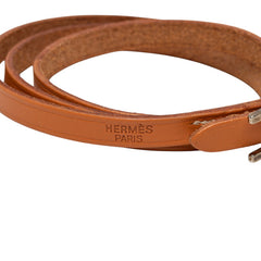 エルメス アピ 3連 ブレスレット ブラウン レザー レディース HERMES 【中古】