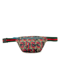 グッチ チルドレンズ GGスプリーム シェリーライン ウエストバッグ ボディバッグ 502095 ベージュ レッド PVC レディース GUCCI 【中古】