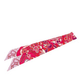 エルメス ツイリー Folklore BE Fuchsia Rouge Rose スカーフ パープル系 マゼンタ シルク レディース HERMES 【中古】