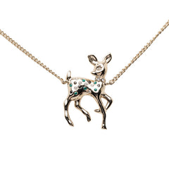 シャネル ココマーク バンビ モチーフ ネックレス ゴールド メッキ フェイクパール レディース CHANEL 【中古】