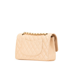 シャネル マトラッセ25 ダブルフラップ チェーン ショルダーバッグ ベージュ ゴールド金具 キャビアスキン レディース CHANEL 【中古】